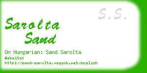 sarolta sand business card